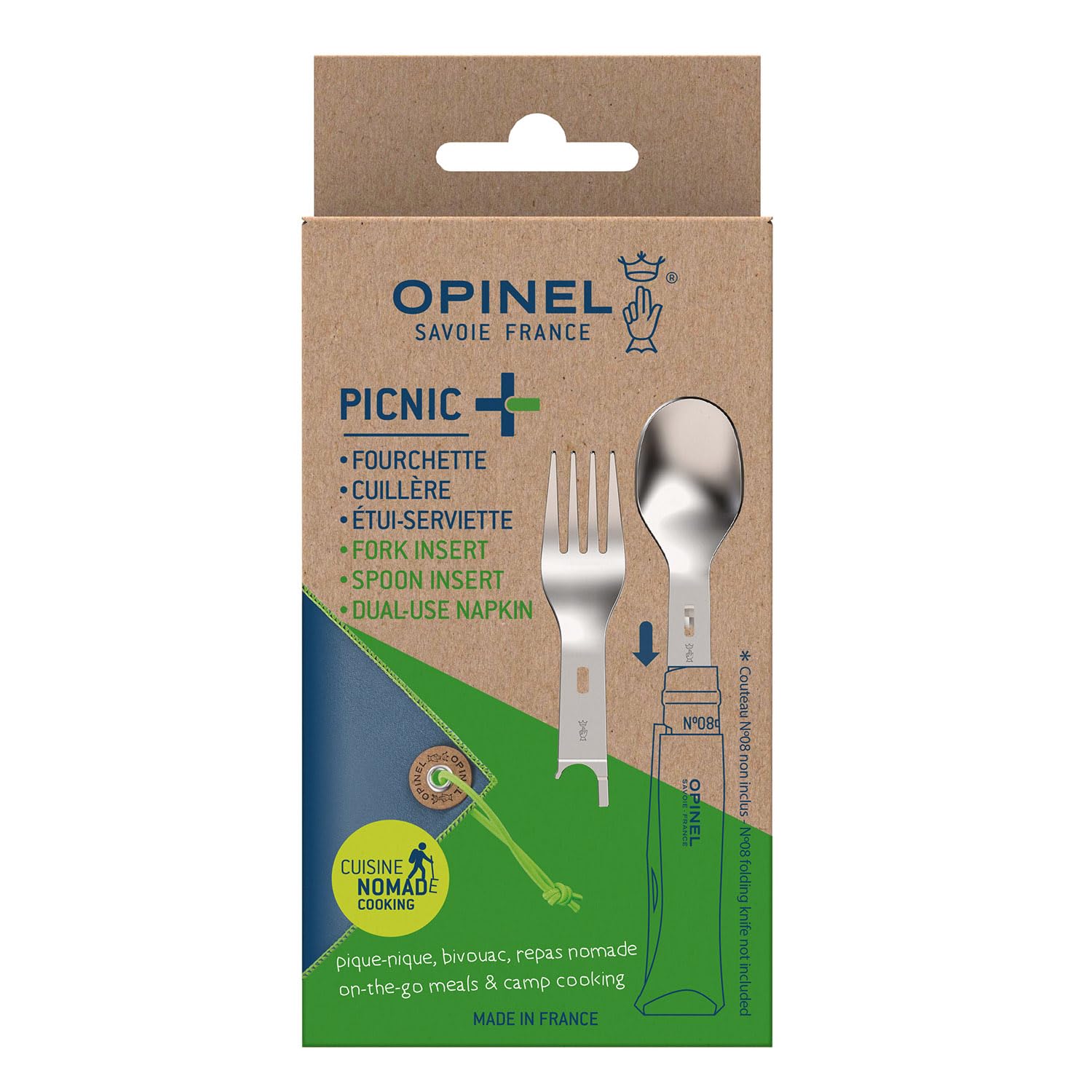 opinel-accessoires-picnic-inserts-fourchette-et-cuill-re-avec-tui-serviette-micr image 3