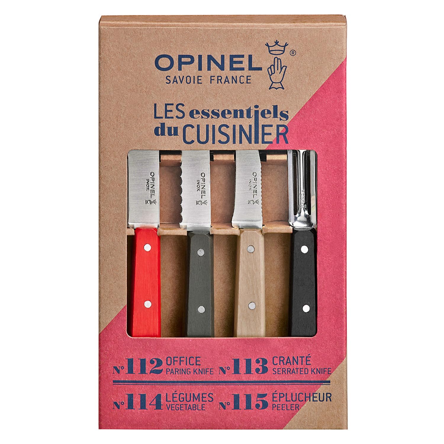 opinel-coffret-les-essentiels-loft-4-couteaux-de-cuisine-n-112-office-n-113-cran image 2