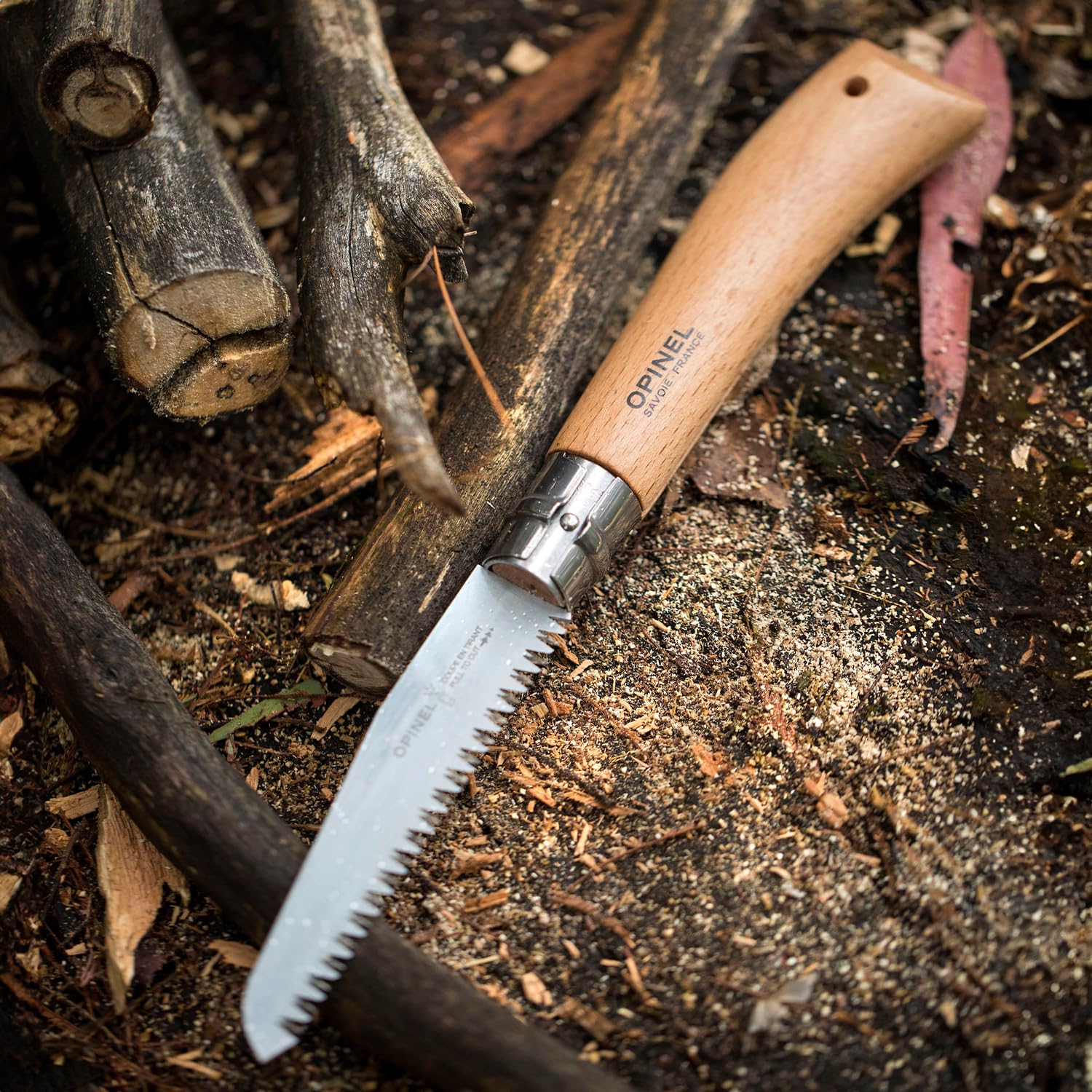 opinel-scie-de-poche-n-12-lame-dent-e-12-cm-acier-carbone-manche-h-tre-bague-vir image 4