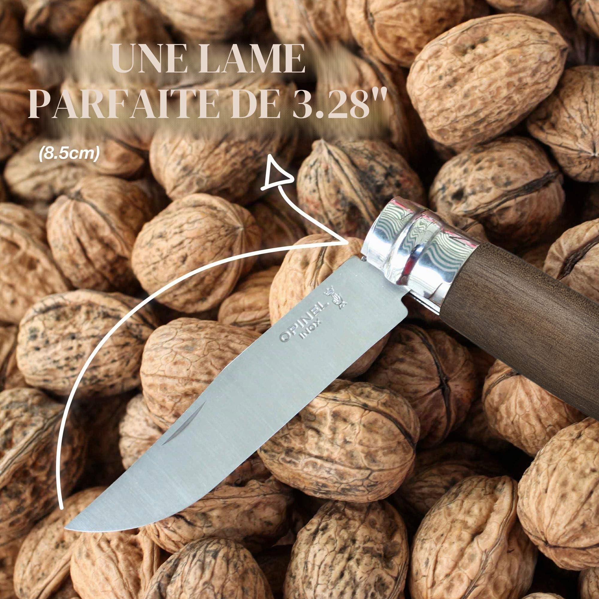opinel-n-08-couteau-pliant-bo-te-cadeau-lame-inox-manche-bois-de-noyer-bague-vir image 7