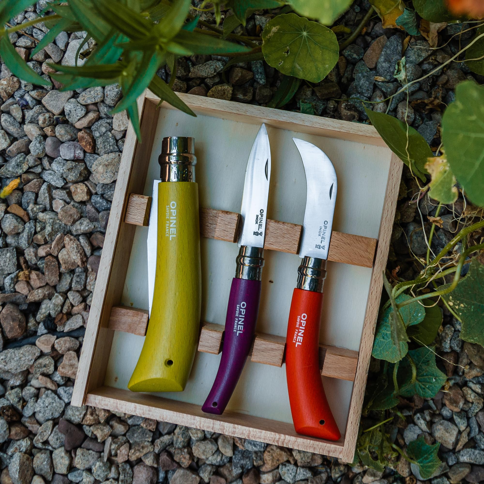 opinel-kit-de-jardinage-coffret-3-outils-de-poche-couteau-de-jardin-serpette-gre image 3