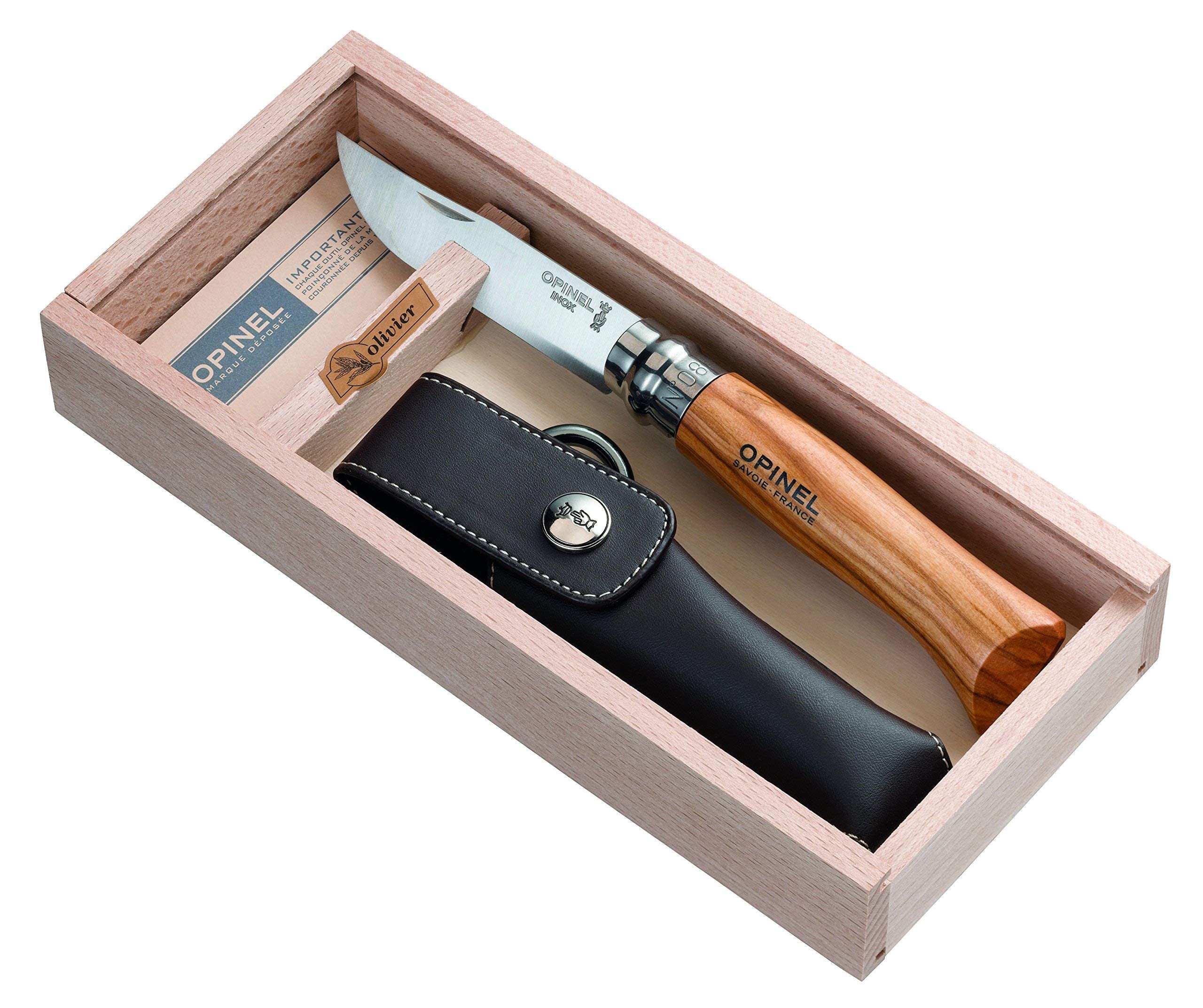 opinel-n-08-olivier-couteau-de-poche-polyvalent-lame-inox-8-5-cm-tui-alpine-bagu image 4