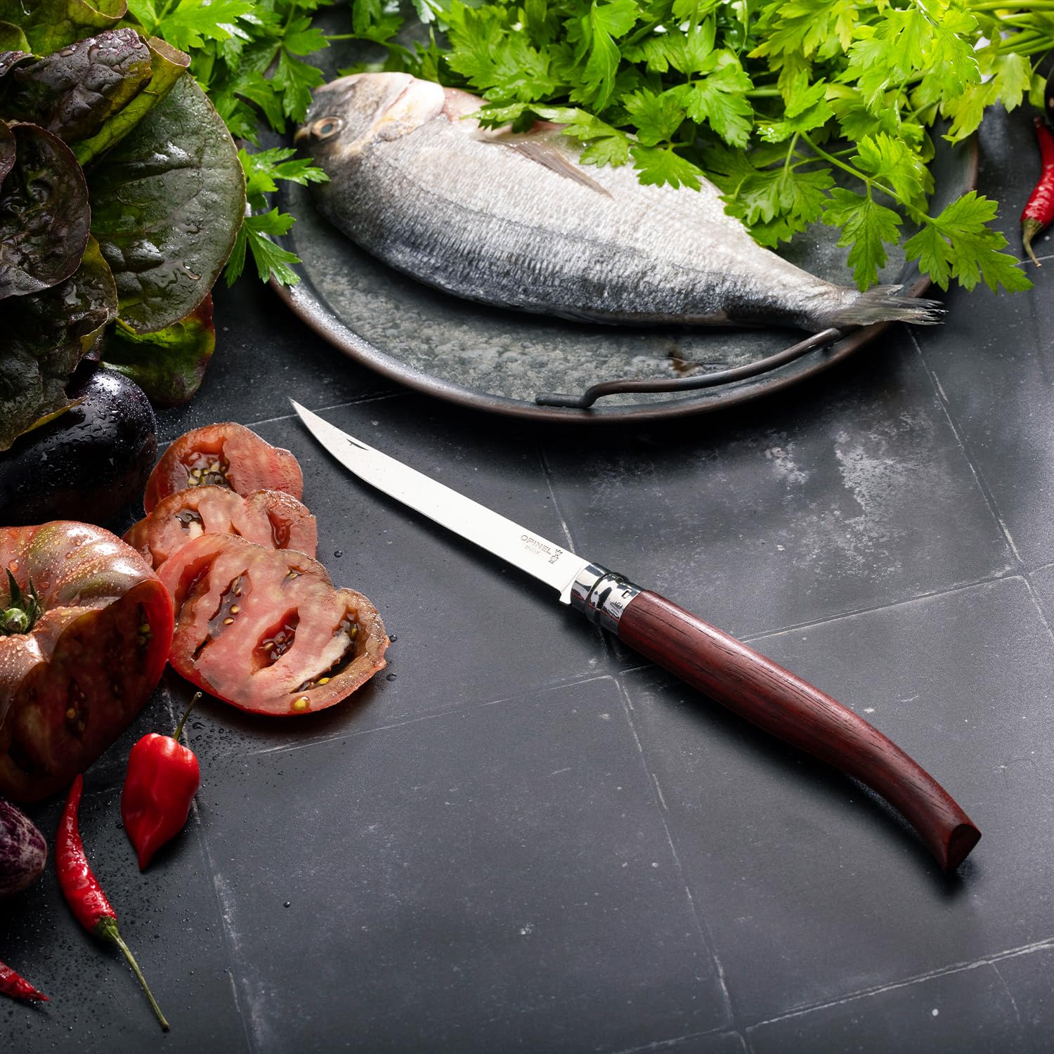 opinel-couteau-de-cuisine-effil-n-12-lame-poliglace-12-cm-manche-padouk-virole-v image 5