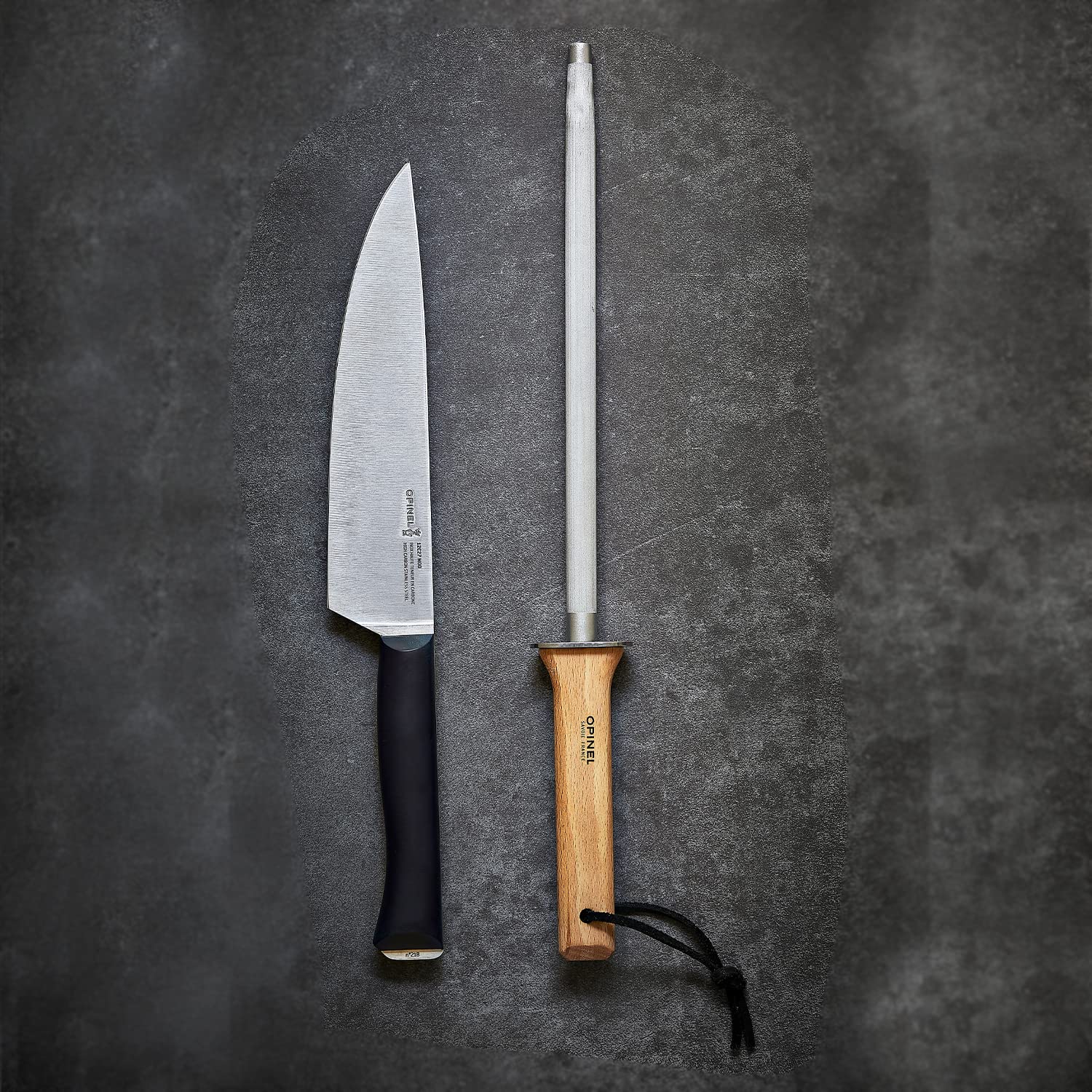 opinel-fusil-aiguiser-acier-13-mm-25-cm-manche-h-tre-verni-design-big-game-lani- image 4