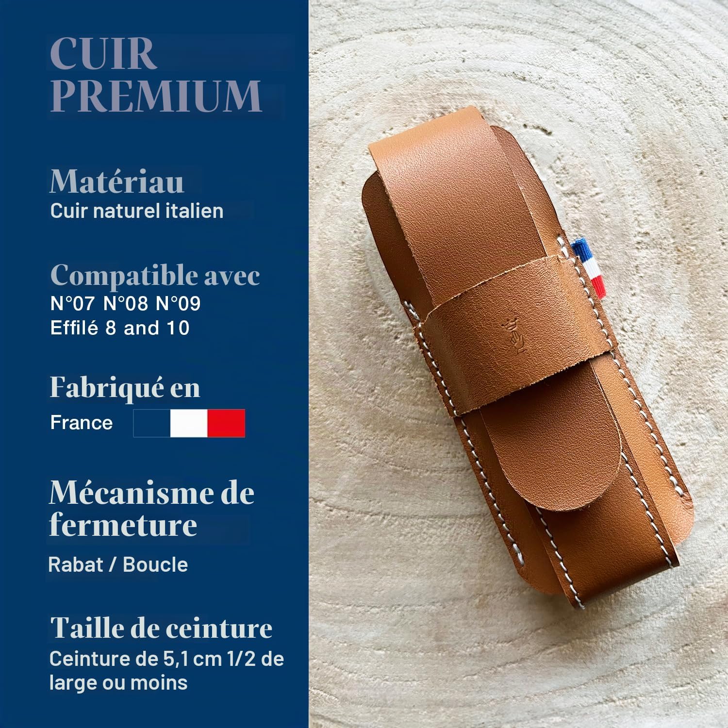 opinel-tui-cuir-collection-france-2024-housse-porte-couteau-taille-2-n-08-fabric image 3