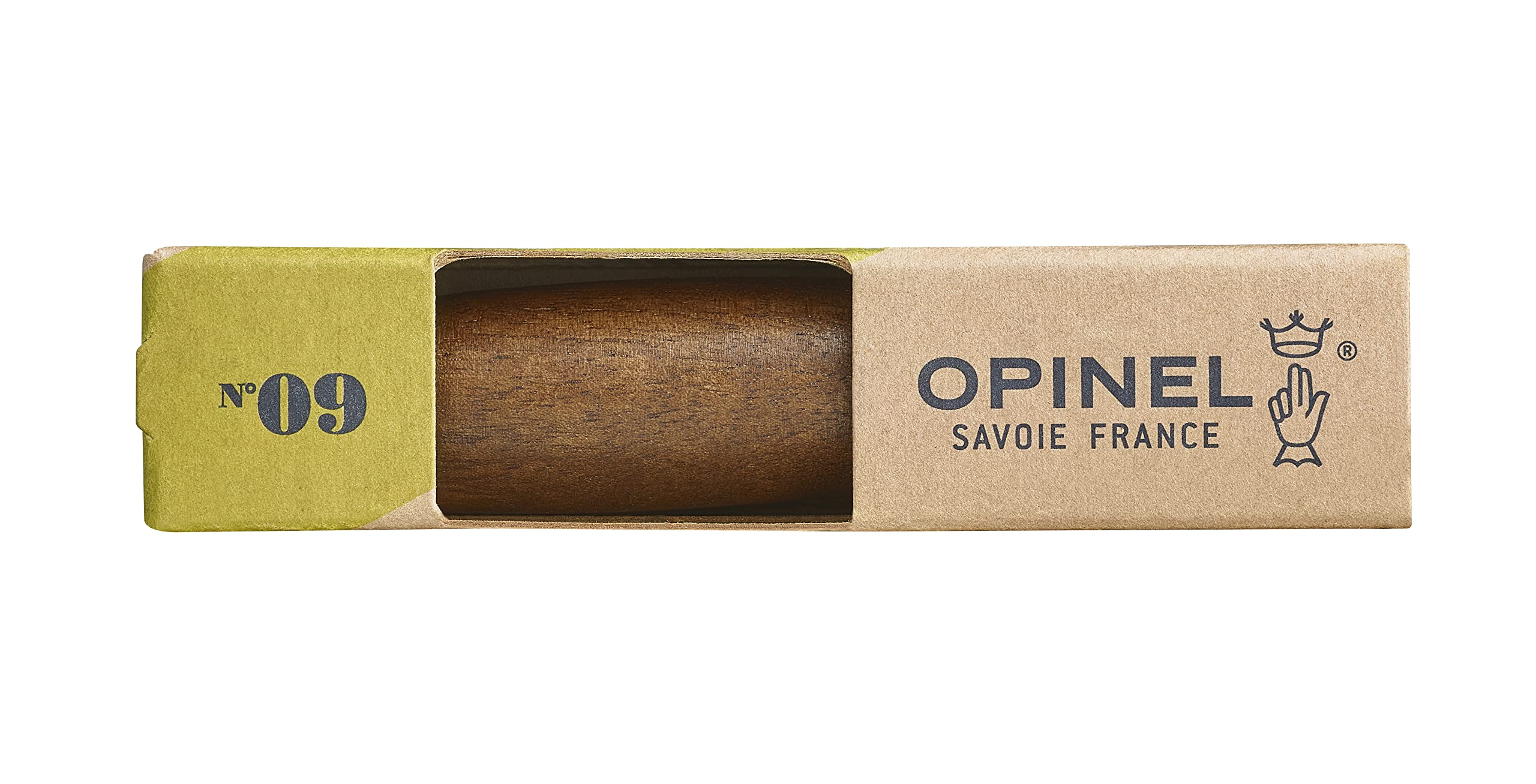 opinel-n-09-couteau-de-poche-lame-9-cm-acier-inox-yatagan-manche-noyer-bague-vir image 4